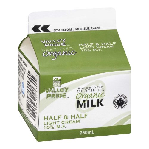 Valley Pride Organic Half & Half, 250mL – 32/cs