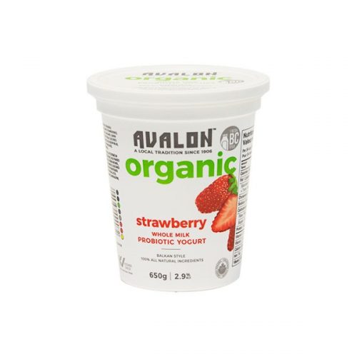 Avalon Organic Strawberry Yogurt, 650g – 6/cs