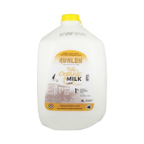 Valley Pride Organic 1% Milk, 4L – 4/cs
