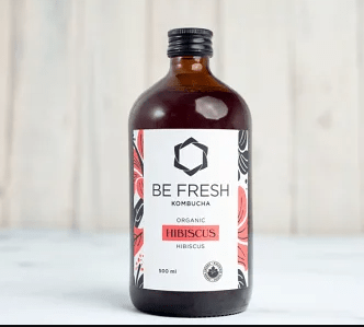 Be Fresh Organic Kombucha, Hibiscus – 500 mL – 16/cs