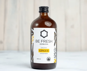 Be Fresh Organic Kombucha, Ginger – 500 mL – 16/cs